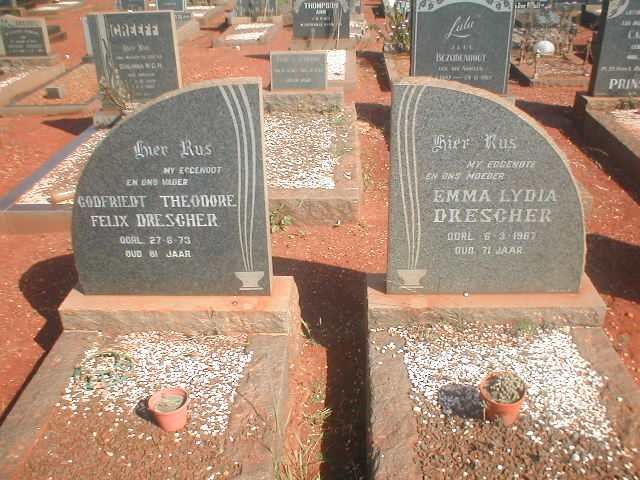DRESCHER Godfriedt Theodore Felix –1973 &amp; Emma Lydia –1967