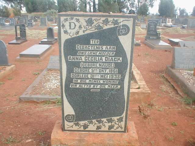 DIACK Anna Cecelia geb. NAUDE 1861-1938