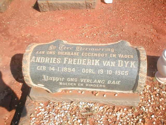 DYK Andries Frederik, van 1894-1965