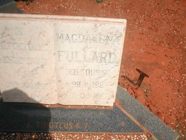 FULLARD Magdalena nee FOURIE 1921-19??