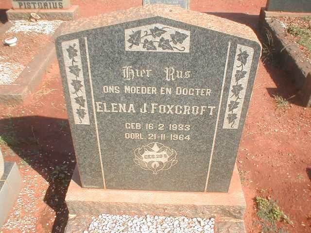 FOXCROFT Elena J. 1933-1964