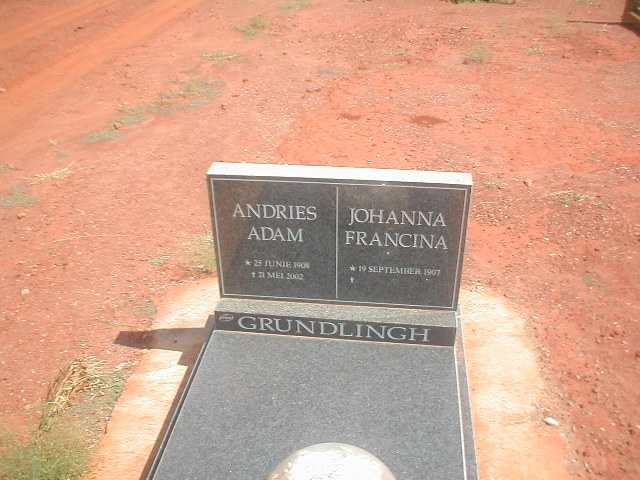 GRUNDLINGH Andries Adam 1908-2002 &amp; Johanna Francina 1907-