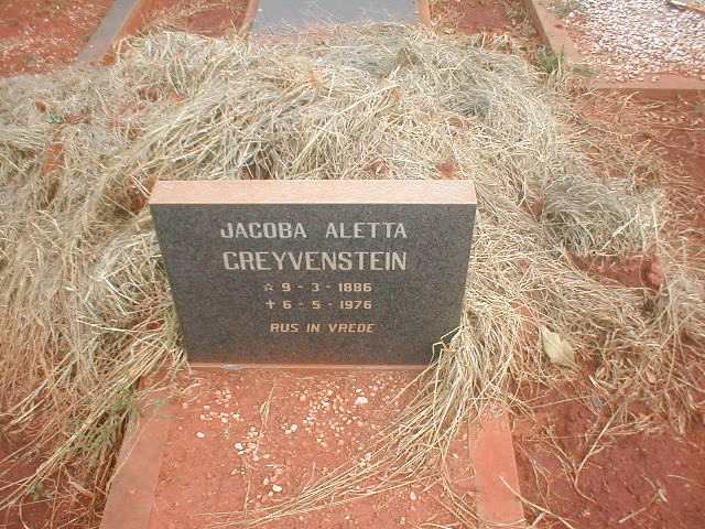 GREYVENSTEIN Jacoba Aletta 1886-1976