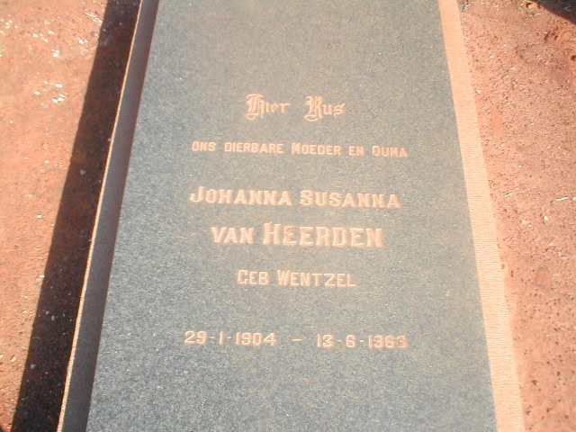 HEERDEN Johanna Susanna, van nee WENTZEL 1904-1963