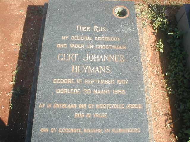 HEYMANS Gert Johannes 1907-1965
