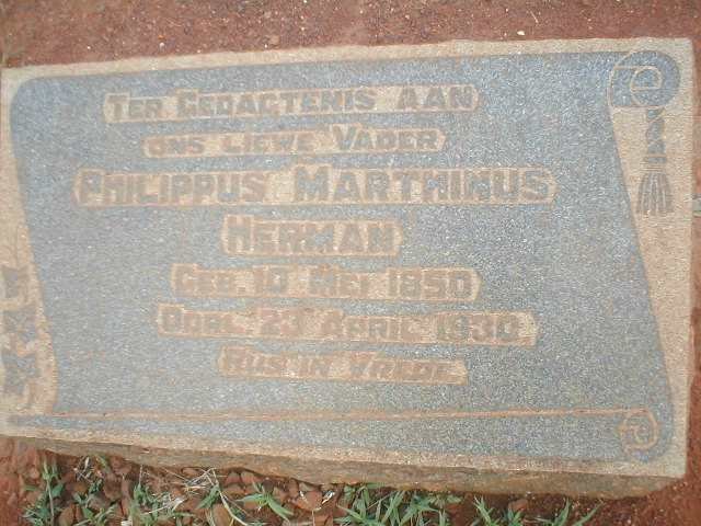 HERMAN Philippus Marthinus 1850-1930