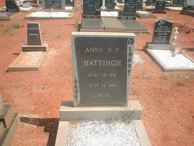 HATTINGH Anna E.F. 1916-1989