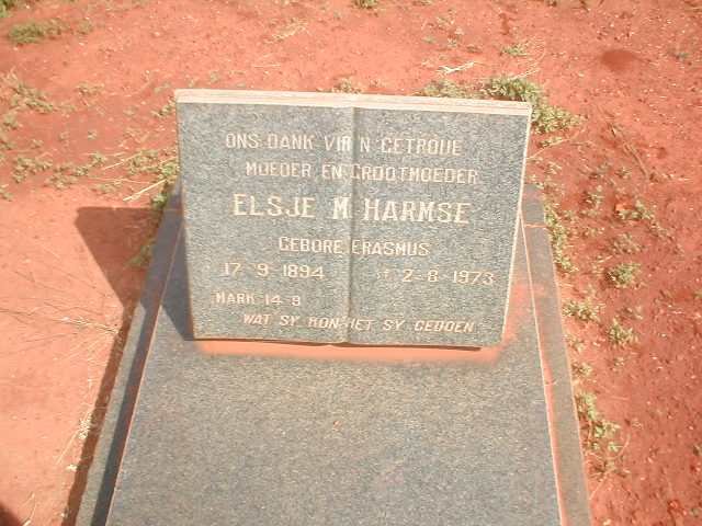 HARMSE Elsje M. geb. ERASMUS 1894-1973