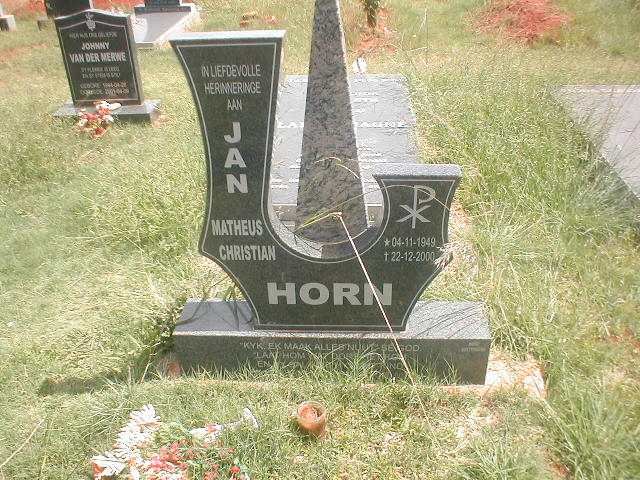 HORN Jan Matheus Christian 1949-2000