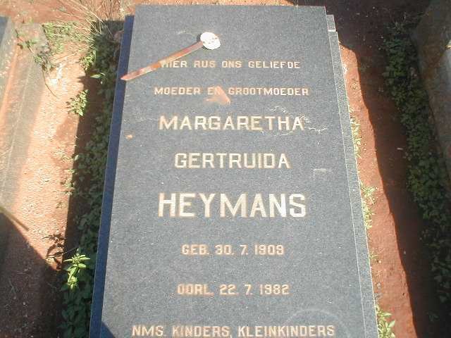 HEYMANS Margaretha Gertruida 1909-1982