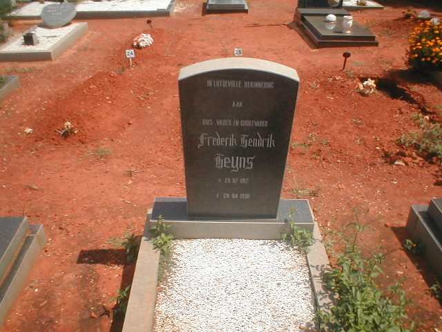HEYNS Frederik Hendrik 1912-1990