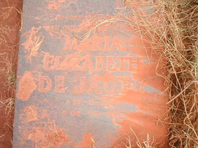 JAGER Maria Elizabeth, de 1906-1986