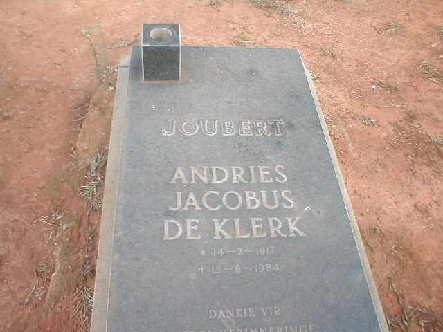 JOUBERT Andries Jacobus De Klerk 1917-1984