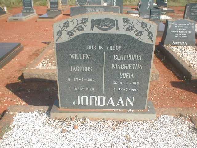 JORDAAN Willem Jacobus 1900-1974 &amp; Gertruida Magrietha Sofia 1919-1995