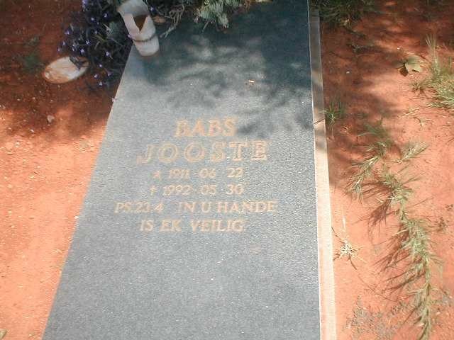 JOOSTE Babs 1911-1992