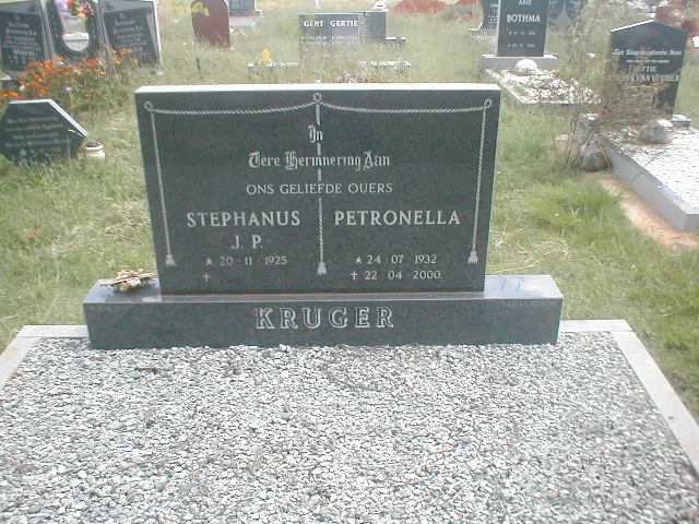 KRUGER Stephanus J.P. 1925- &amp; Petronella 1932-2000