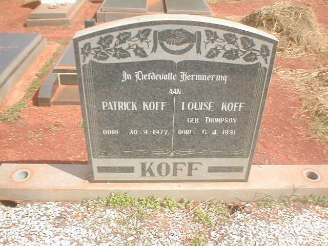 KOFF Patrick -1977 &amp; Louise Thompson -1991
