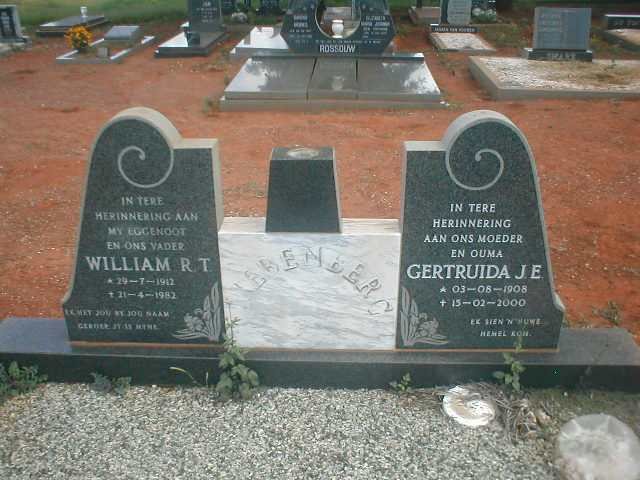 LIEBENBERG William R. T. 1912-1982 &amp; Gertruida J. E. 1908-2000