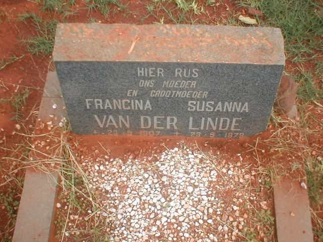 LINDE Francina Susanna, van der 1907-1979