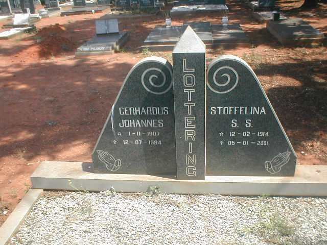 LOTTERING Gerhardus Johannes 1907-1984 &amp; Stoffelina S.S. 1914-2001