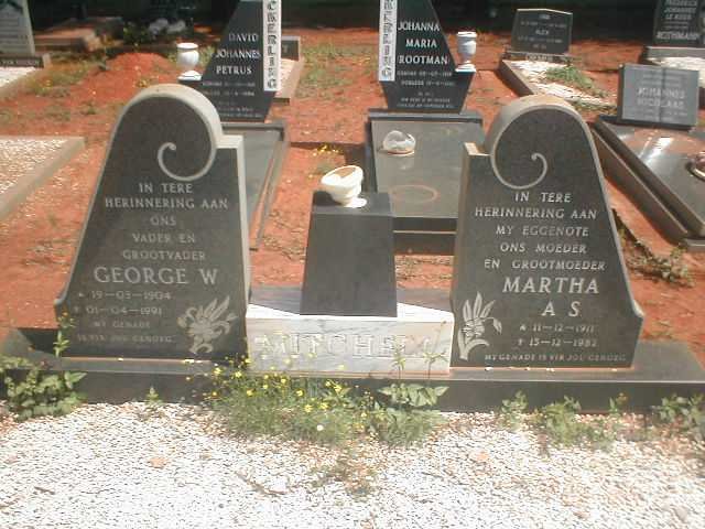 MITCHELL George W. 1904-1991 &amp; Martha A.S. 1911-1982