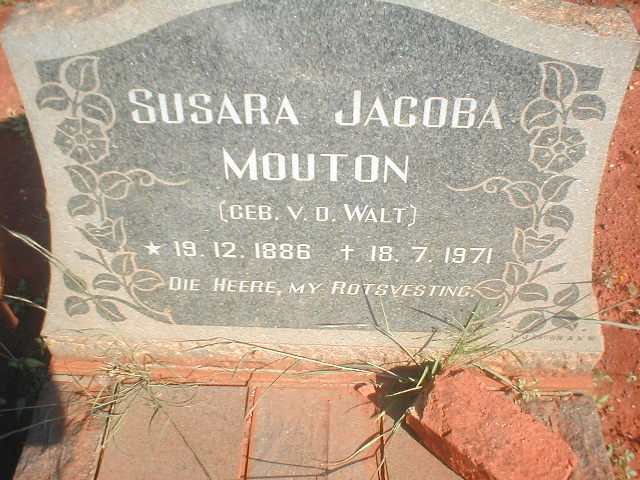 MOUTON Susara Jacoba nee V.D. WALT 1886-1971