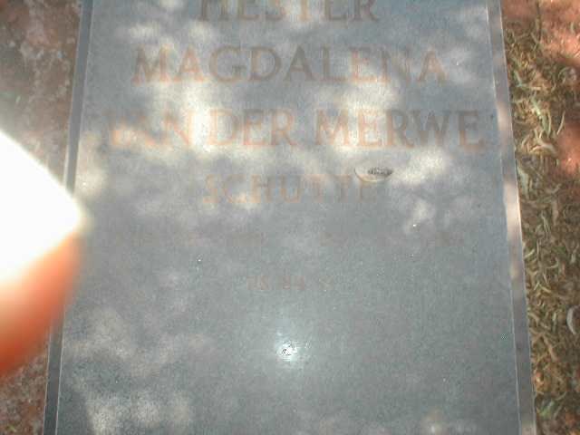 MERWE Hester Magdalena, van der, geb. SCHUTTE