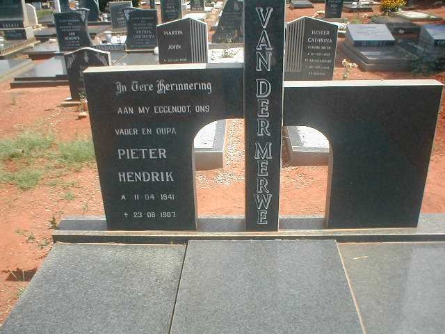MERWE Pieter Hendrik, van der 1941 - 1987