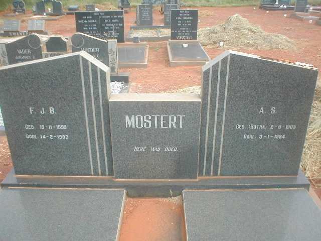 MOSTERT F.J.B. 1893-1983 &amp; A.S. BOTHA 1903-1994