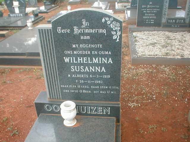 OOSTHUIZEN Wilhelmina Susanna geb. ALBERTS 1919-1982
