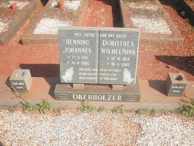 OBERHOLZER Henning Johanes 1911-1990 &amp; Dorothea Wilhelmina 1914-1989