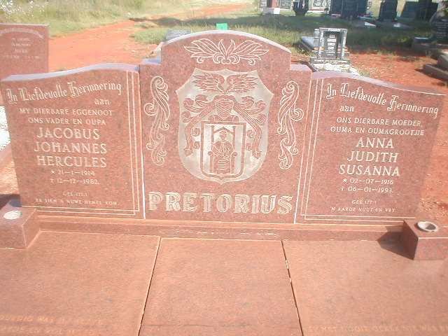 PRETORIUS Jacobus Johannes Hercules 1914-1982 &amp; Anna Judith Susanna 1916-1993