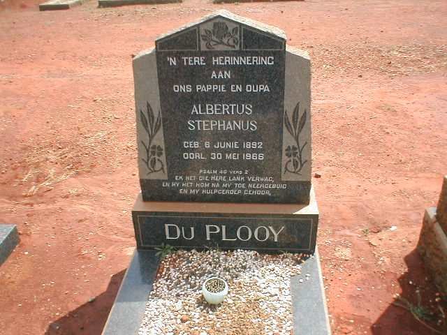 PLOOY  Albertus Stephanus, du 1892-1966