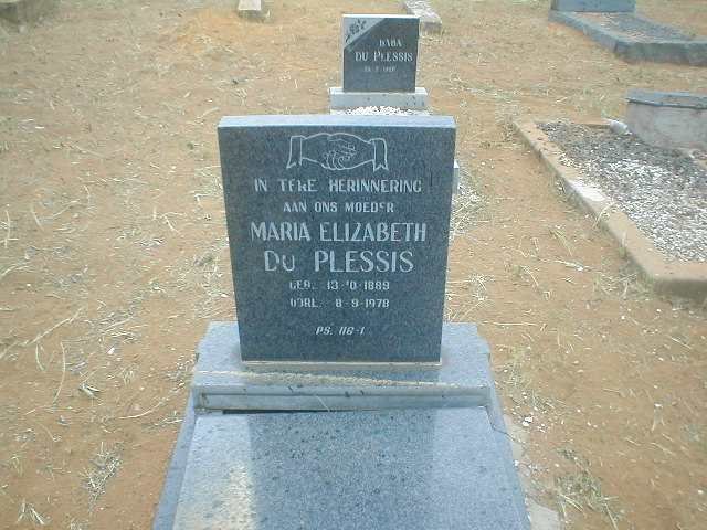 PLESSIS Maria Elizabeth, du 1889-1978