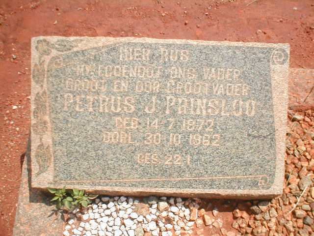 PRINSLOO Petrus J. 1872-1962