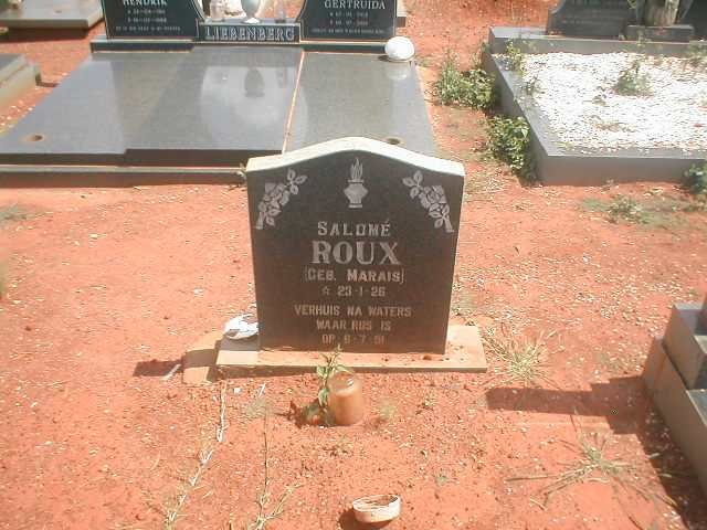 ROUX Salome nee MARAIS 1926-1991