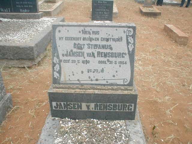RENSBURG Gert Stefanus, Jansen van 1890-1954