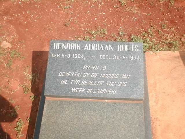ROOTS Hendrik Adriaan 1904-1974