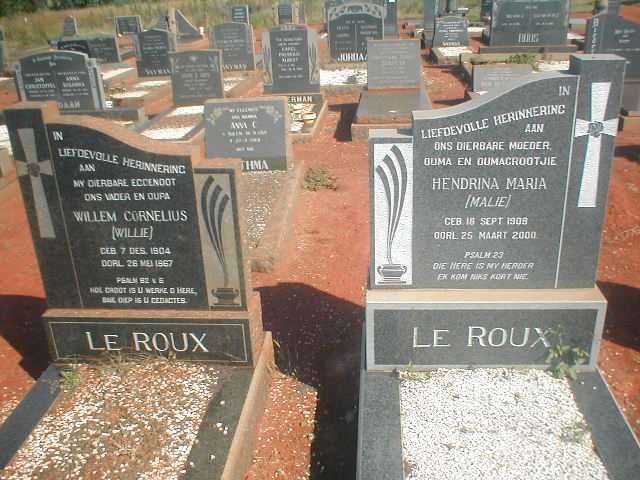 ROUX Willem Cornelius, le 1904-1967 &amp; Hendrina Maria 1908-2000