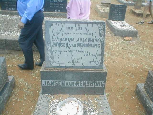RENSBURG Catharina Joacamina, Jansen van nee VAN DER WALT 1896-1971