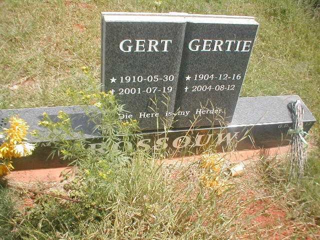 ROSSOUW Gert 1910-2001 &amp; Gertie 1904-2004