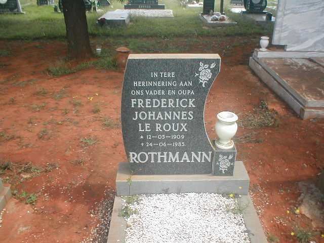 ROTHMANN Frederick Johannes Le Roux 1909-1985