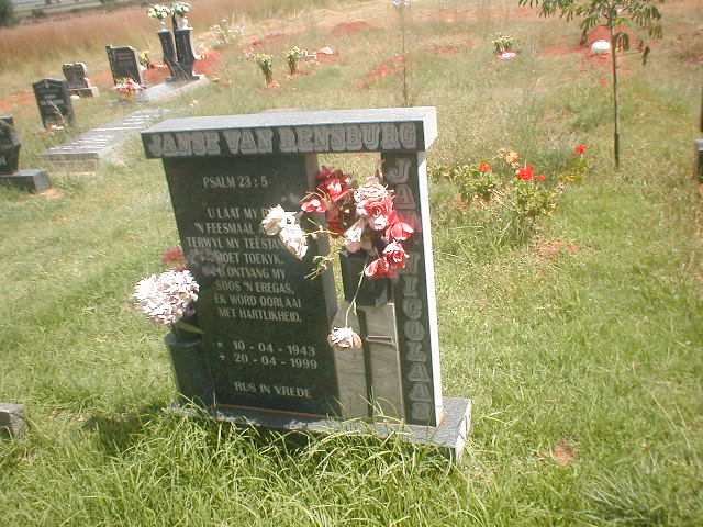 RENSBURG Jan Nicolaas, Janse van 1943-1999