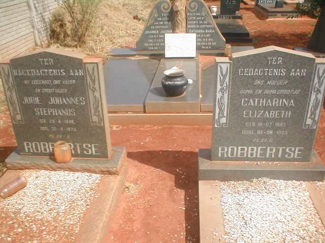 ROBBERTSE Jurie Johannes Stephanus 1898-1973 &amp; Catharina Elizabeth 1893-1993