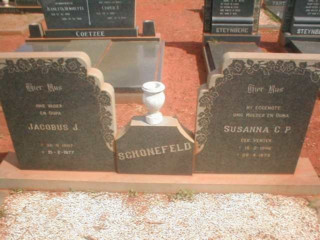 SCHONEFELD Jacobus J. 1907-1977 &amp; Susanna C.P. VENTER 1906-1973