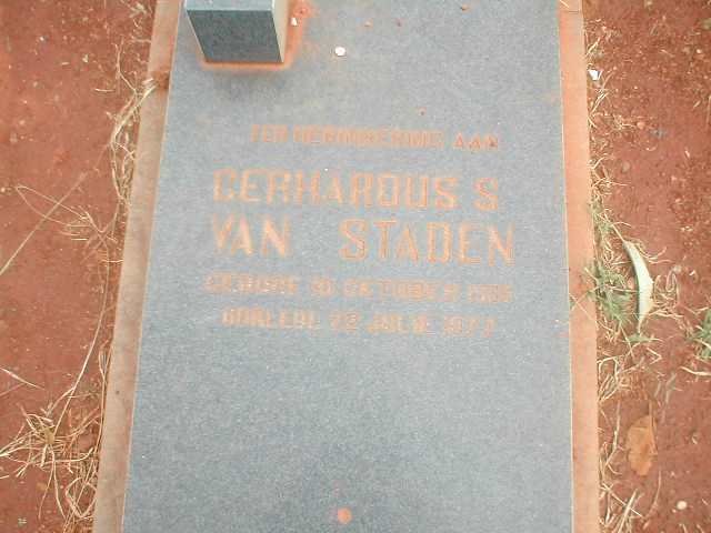 STADEN Gerhardus S., van 1905-1977