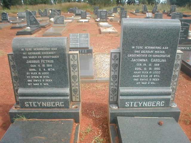STEYNBERG Jacobus Petrus 1914-1974 &amp; Jacomina Carolina 1919-1995
