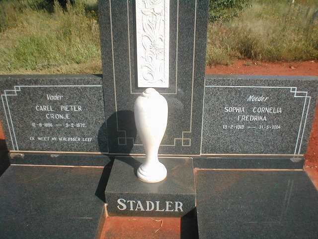 STADLER Carel Pieter Cronje 1896-1972 &amp; Sophia Cornelia Fredrika 1919-2004