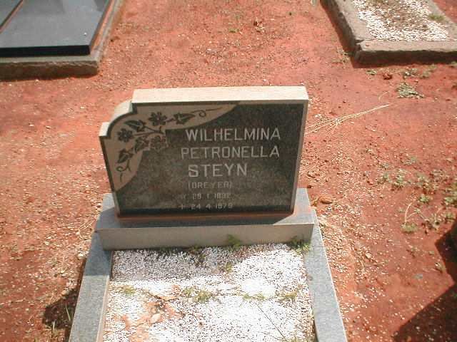 STEYN Wilhelmina Petronella nee DREYER 1892-1978