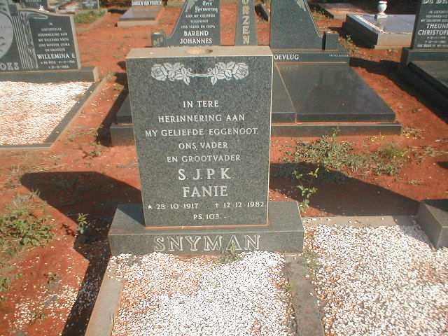 SNYMAN S.J.P.K. 1917-1982